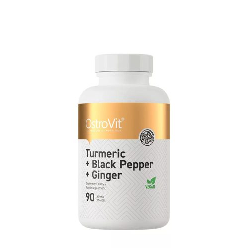 OstroVit Turmeric + Black Pepper + Ginger (Kurkuma+Fekete bors+Gyömbér) (90 tabletta)